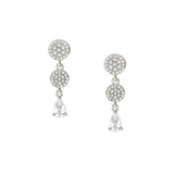 Nomination Lucentissima Earrings, Circle Drop, White Cubic Zirconia, Silver