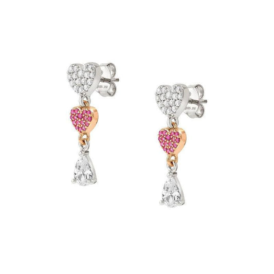 Nomination Lucentissima Heart Drop Earrings, White Stones