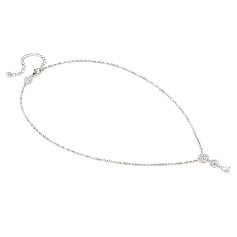 Nomination Lucentissima Necklace, Circle, Pear-Shape Pendant, White Cubic Zirconia, Silver
