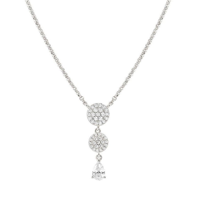 Nomination Lucentissima Necklace, Circle, Pear-Shape Pendant, White Cubic Zirconia, Silver