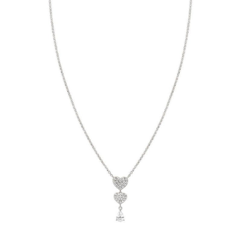 Nomination Lucentissima Necklace, Heart, Pear-Shape Pendant, White Cubic Zirconia, Silver
