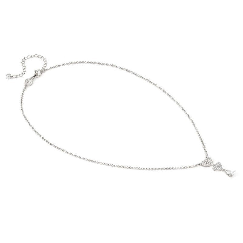 Nomination Lucentissima Necklace, Heart, Pear-Shape Pendant, White Cubic Zirconia, Silver