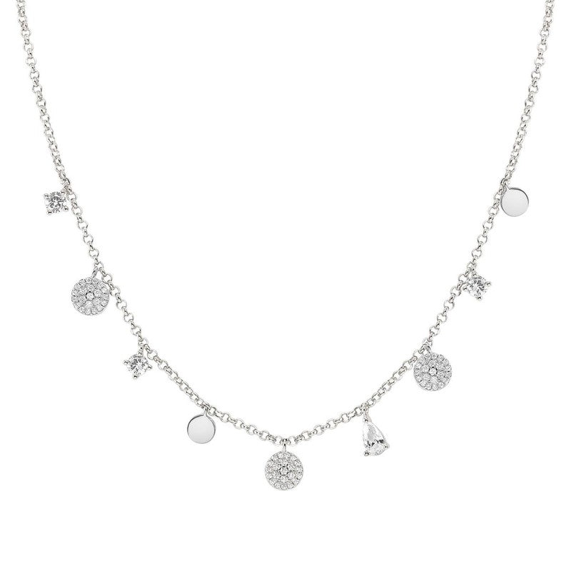 Nomination Lucentissima Necklace, Mixed Pendants, White Cubic Zirconia, Silver