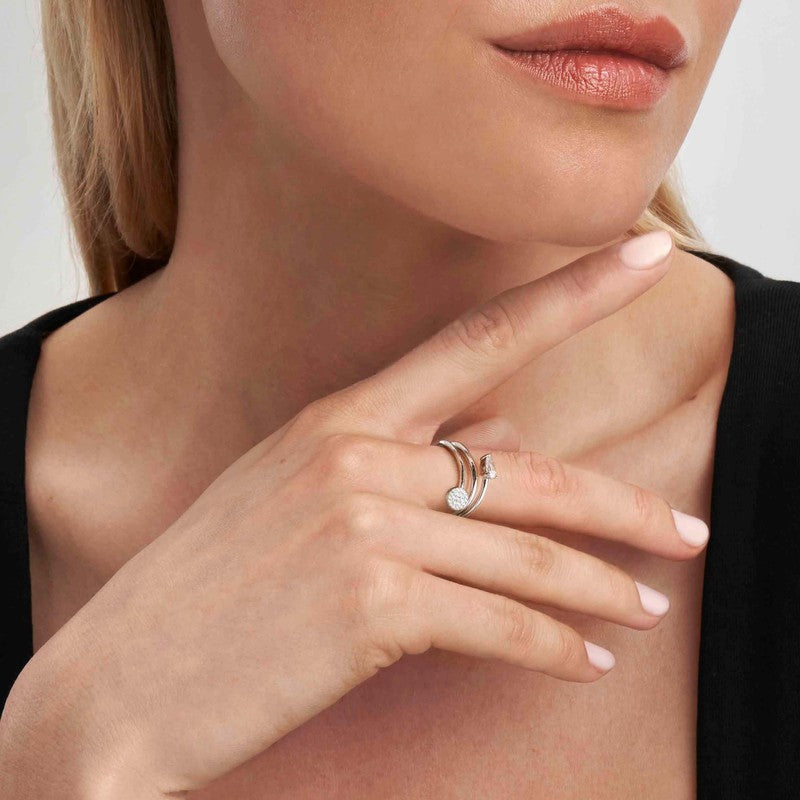 Nomination Lucentissima Ring, Circle & Pear-Shaped Stones