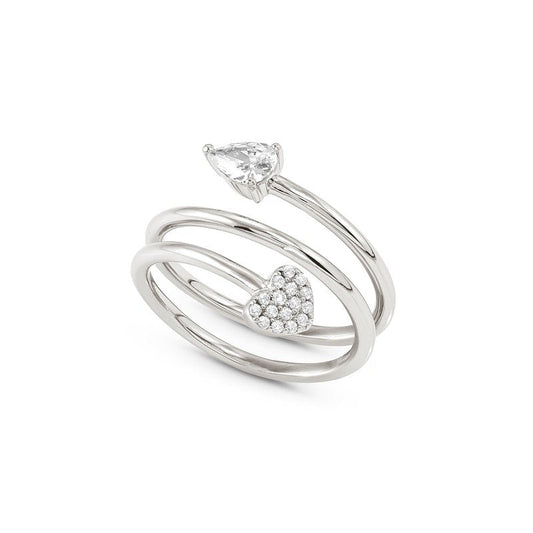 Nomination Lucentissima Ring, Heart & Pear-Shaped Stones