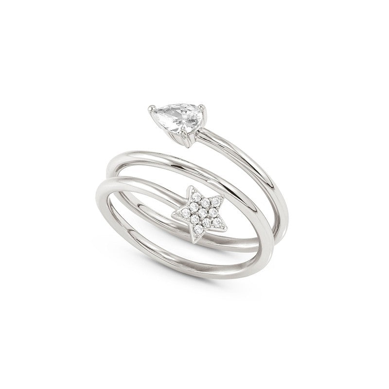 Nomination Lucentissima Ring, Star & Pear-Shaped Stones