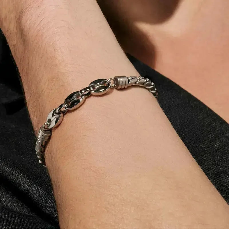 Nomination ManVision Silver Bracelet with Decorative Elements, Satin Finish
