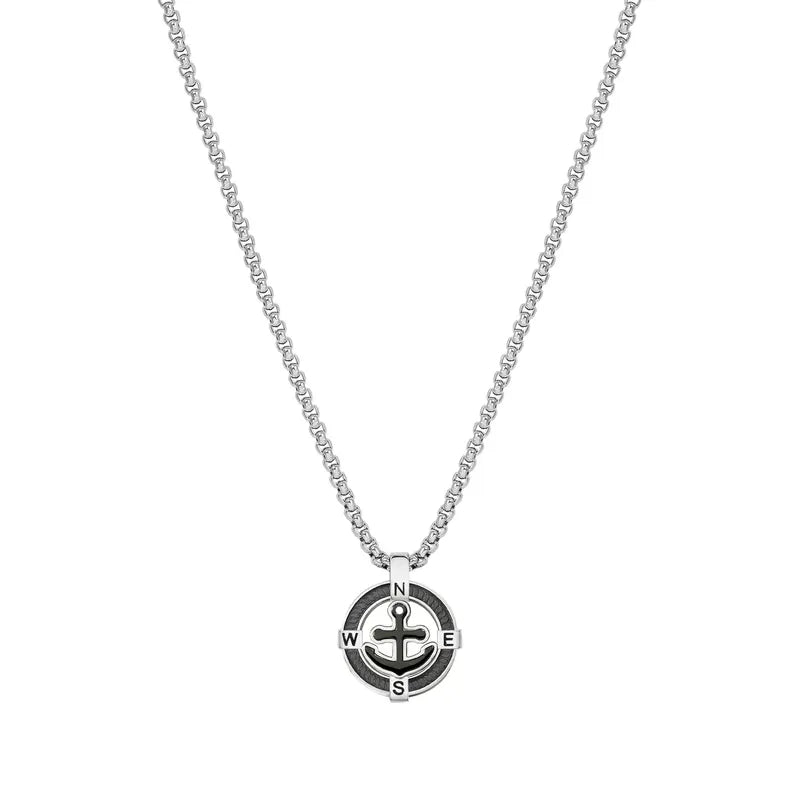 Nomination ManVision Stainless Steel Black Anchor Necklace