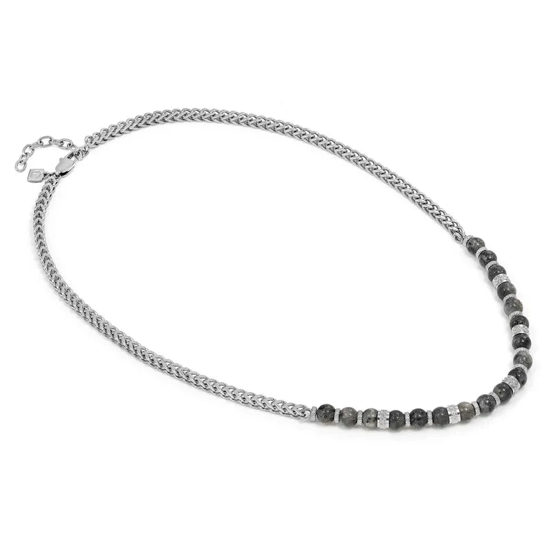 Nomination ManVision Steel Necklace with Grey Natural Stones