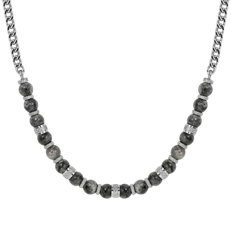 Nomination ManVision Steel Necklace with Grey Natural Stones
