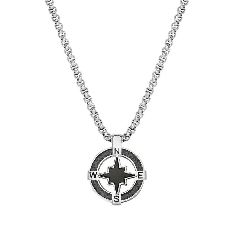 Nomination ManVision Stones Ed Black Necklace, Wind Rose