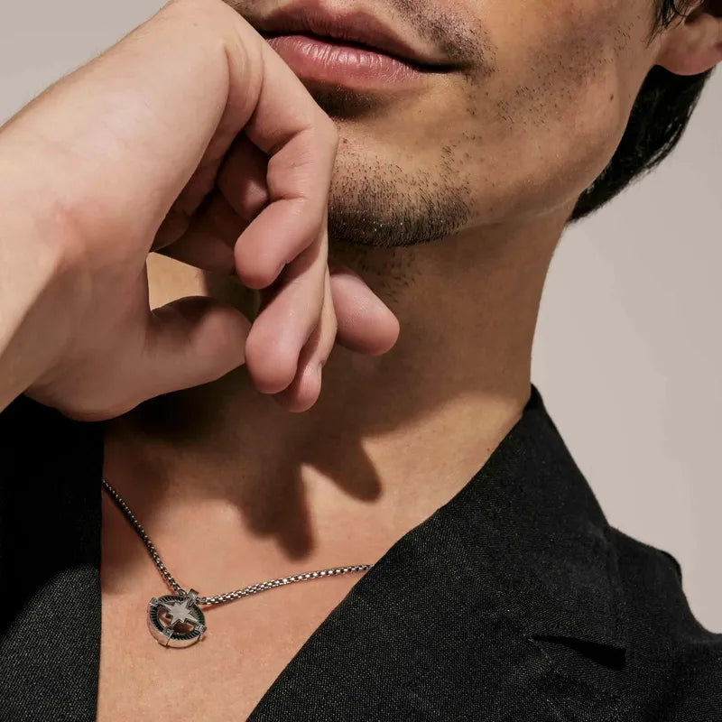 Nomination ManVision Stones Ed Black Necklace, Wind Rose