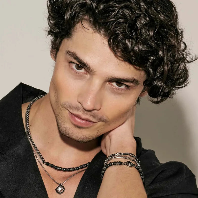 Nomination ManVision Stones Ed Black Necklace, Wind Rose