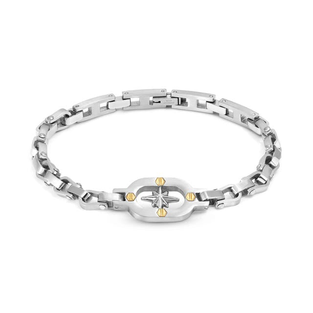 Nomination Manvision Bracelet, Wind Rose, Hexagonal Screws, Stainless Steel