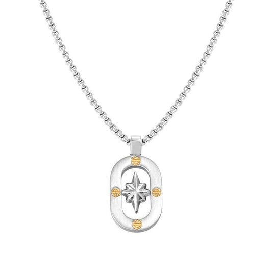 Nomination Manvision Necklace, Wind Rose, Gold PVD, Stainless Steel
