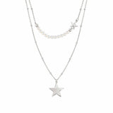 Nomination Melodie Necklace, Stars and Pearls, Silver