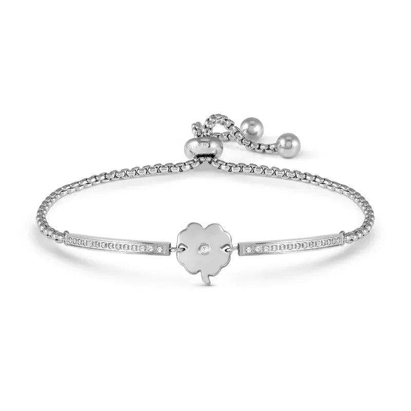 Nomination Milleluci Adjustable Stainless Steel Four-Leaf Clover Bracelet