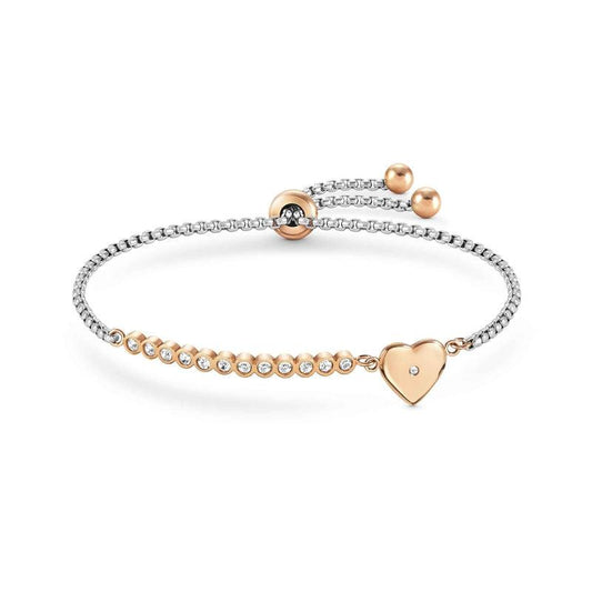 Nomination Milleluci Bracelet, Heart, Cubic Zirconia, Rose PVD, Stainless Steel