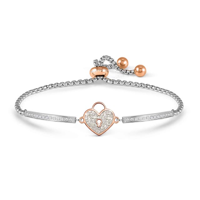 Nomination Milleluci Bracelet, Heart Padlock - Rose Gold