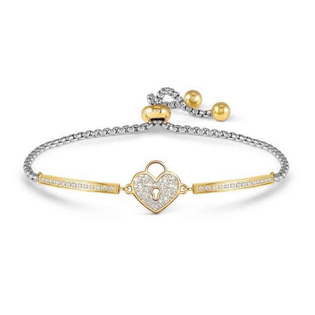 Nomination Milleluci Bracelet, Heart Padlock - Yellow Gold
