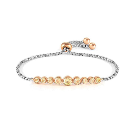 Nomination Milleluci Bracelet, Round, Champagne Crystals, Rose PVD, Stainless Steel