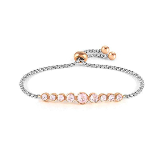 Nomination Milleluci Bracelet, Round, Pink Crystals, Rose PVD, Stainless Steel