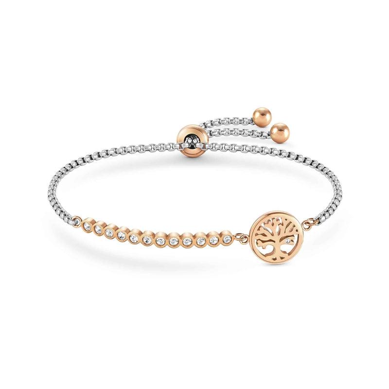 Nomination Milleluci Bracelet, Tree Of Life, Cubic Zirconia, Rose PVD, Stainless Steel