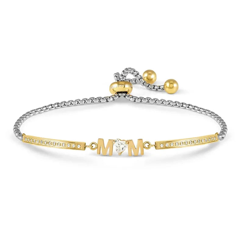 Nomination Milleluci Gold Bracelet Mum with Cubic Zirconia