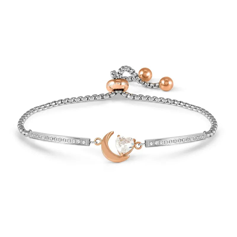 Nomination Milleluci Moon with Cubic Zirconia Adjustable Stainless-Steel Bracelet