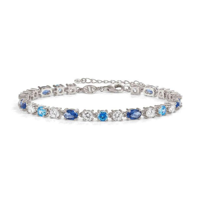 Nomination Mosaica Bracelet, Mixed Cubic Zirconia, Blue, Sterling Silver