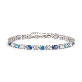 Nomination Mosaica Bracelet, Mixed Cubic Zirconia, Blue, Sterling Silver