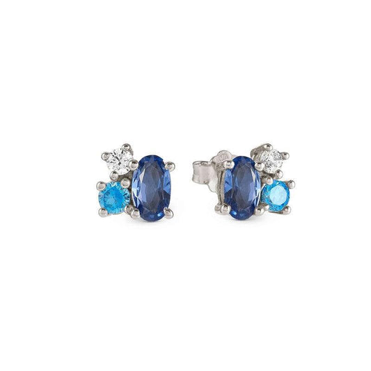 Nomination Mosaica Earrings, Mixed Cubic Zirconia, Blue, Sterling Silver