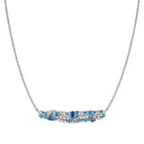 Nomination Mosaica Necklace, Plate, Mixed Cubic Zirconia, Blue, Sterling Silver