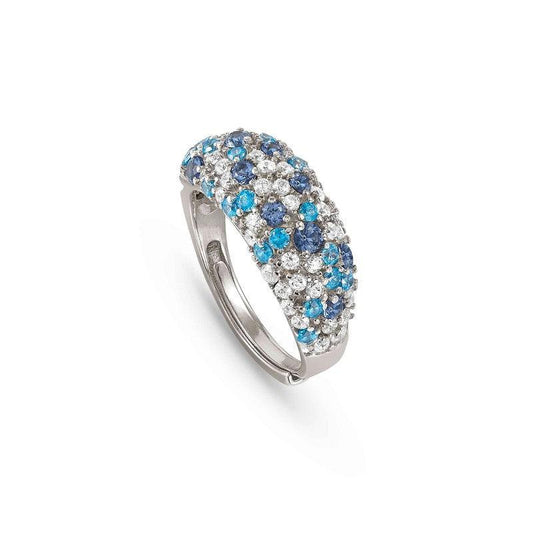 Nomination Mosaica Ring, Mixed Cubic Zirconia, Blue, Sterling Silver