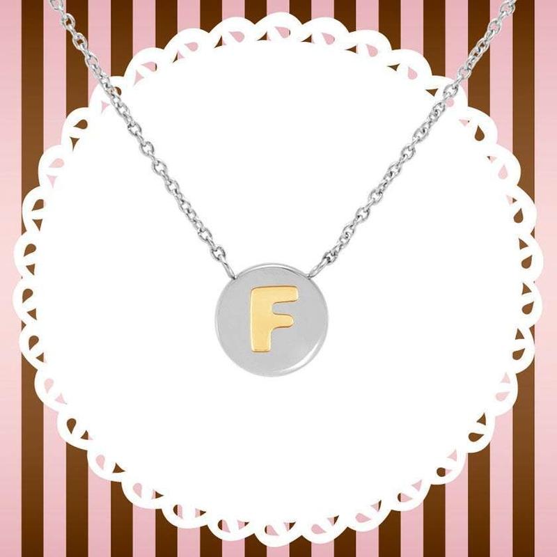 Nomination My Bon Bon Necklace Letter F, 24K Gold