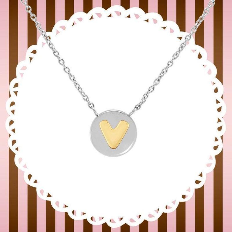 Nomination My Bon Bon Necklace Letter V, 24K Gold