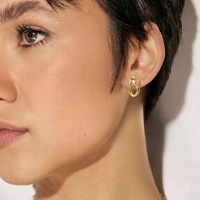 Nomination My Rebel Art Oval Earrings White Stone