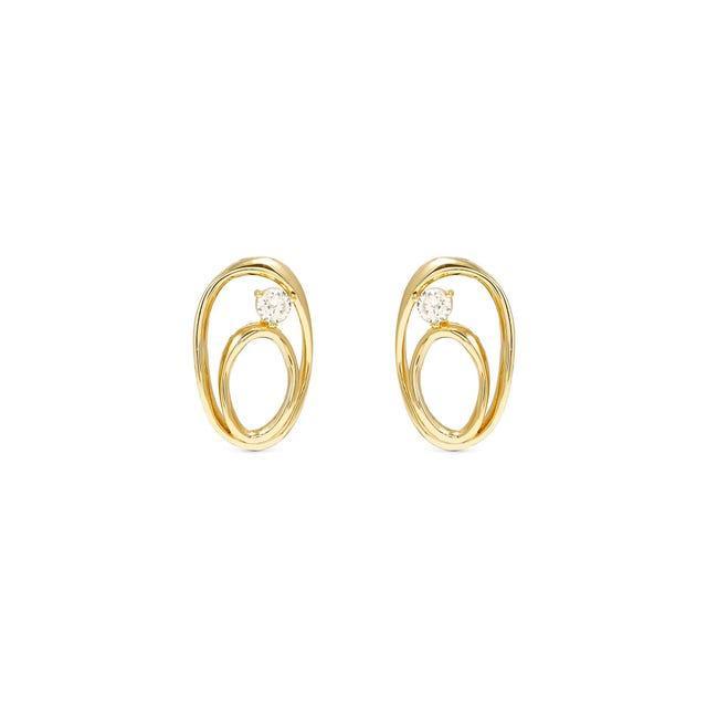 Nomination My Rebel Art Oval Earrings White Stone
