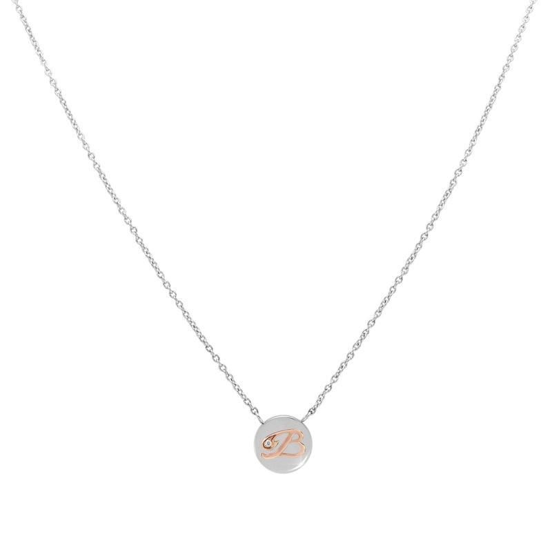 Nomination Mybonbons Necklace With Letter B In Rose Gold And Stone