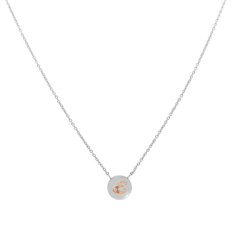 Nomination Mybonbons Necklace With Letter E In Rose Gold And Stone