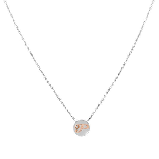 Nomination Mybonbons Necklace With Letter P In Rose Gold And Stone