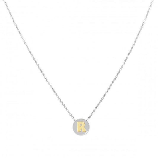 Nomination Necklace with Letter R in Gold