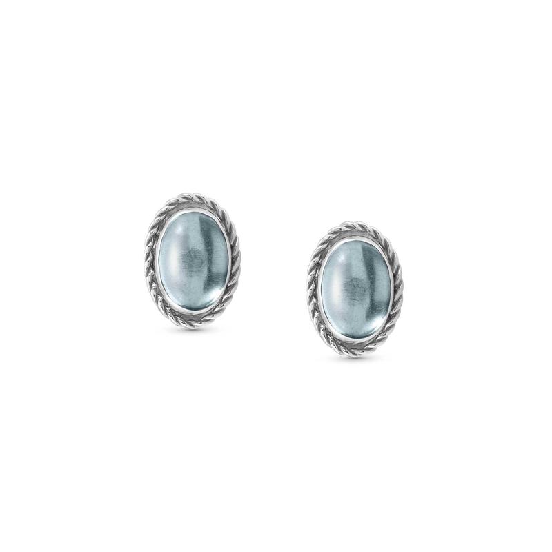 Nomination Oval Blue Topaz Stud Earrings