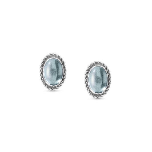 Nomination Oval Blue Topaz Stud Earrings