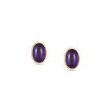 Nomination Oval Cabochon YG Stud Earrings Amethyst