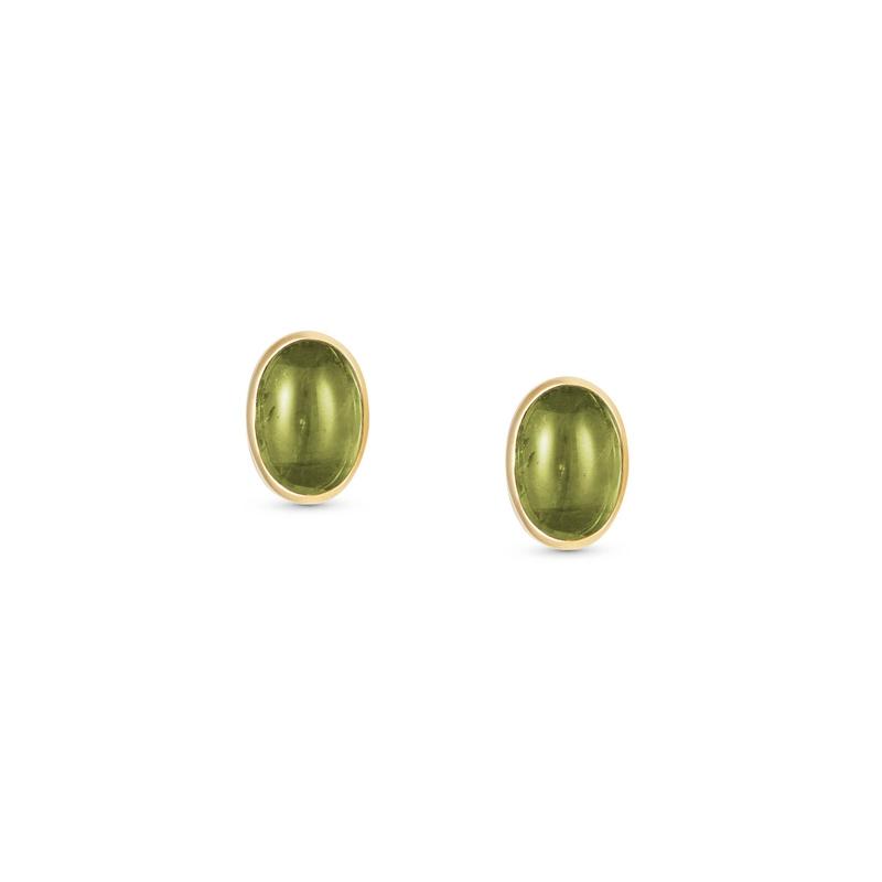 Nomination Oval Cabochon YG Stud Earrings Peridot