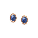 Nomination Oval Facet CZ RG Stud Earrings D.Blue