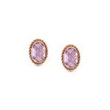 Nomination Oval Facet CZ RG Stud Earrings Pink