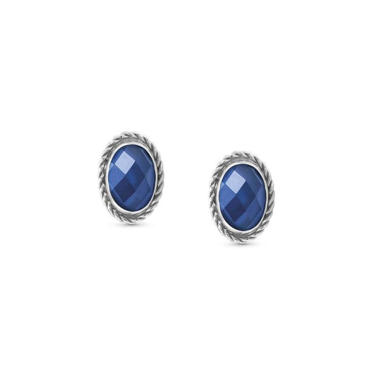 Nomination Oval Facet CZ Stud Earrings D.Blue