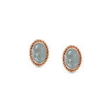 Nomination Oval Facet RG Stud Earrings Aquamarine